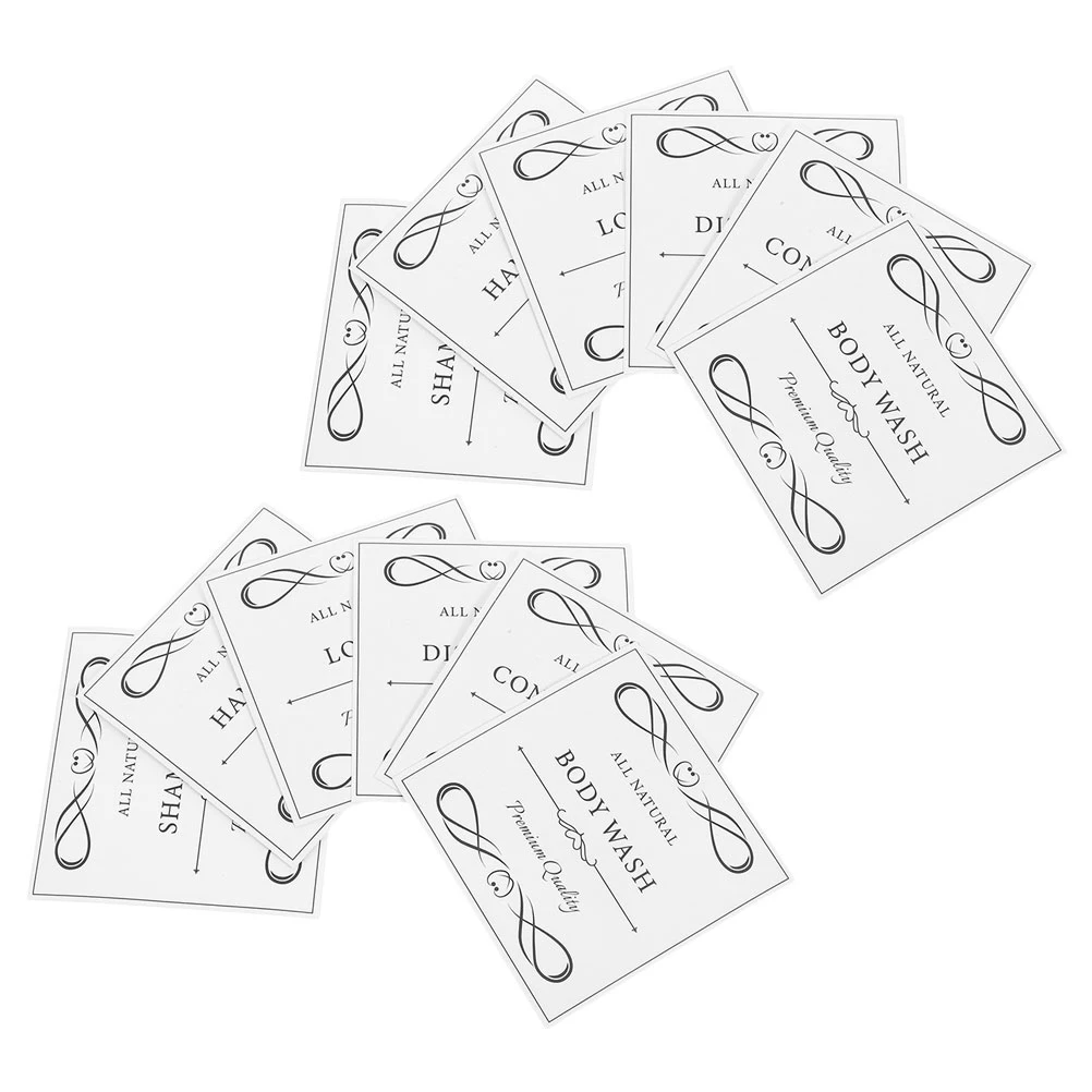

12 Pcs Waterproof Sticker Labels for Bottle Square Kitchen and Bathroom Stickers Pvc Self-adhesive