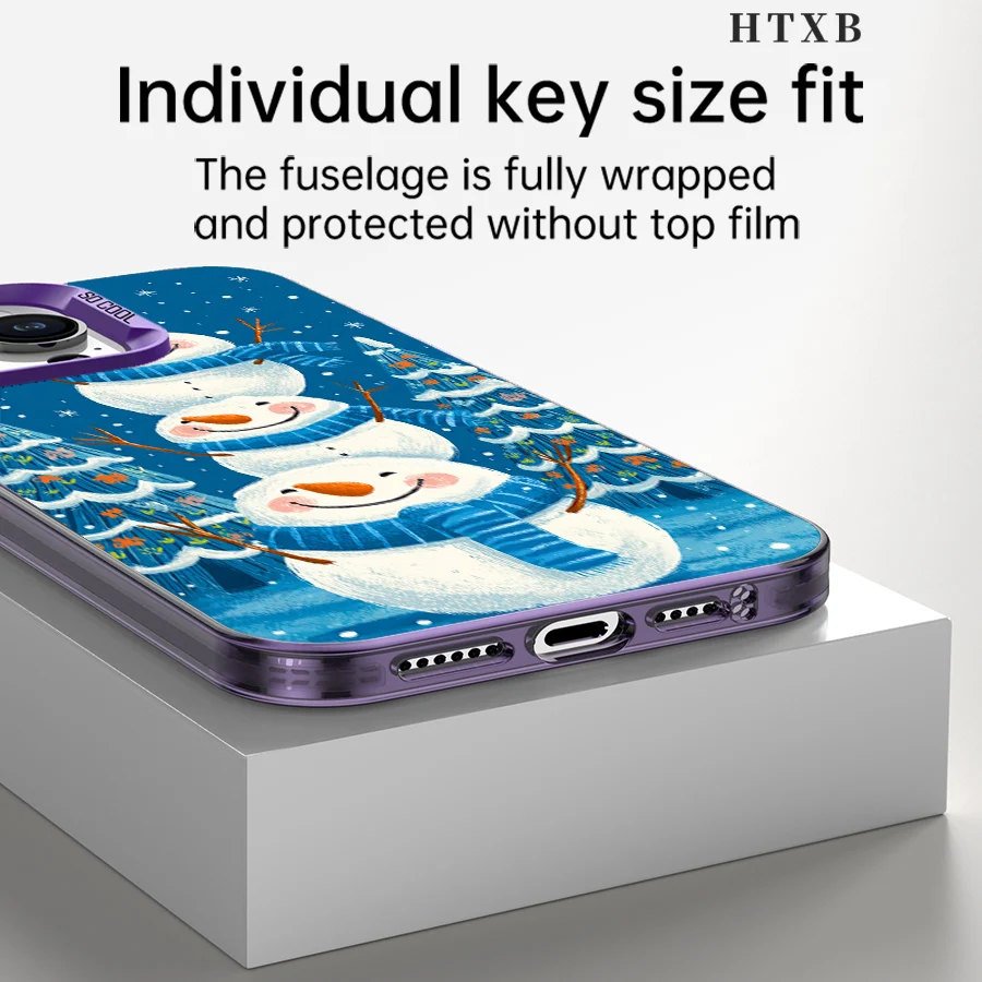 Happy Snowman Stacking Phone untuk iPhone 17 hingga 11 Pro Max Plus