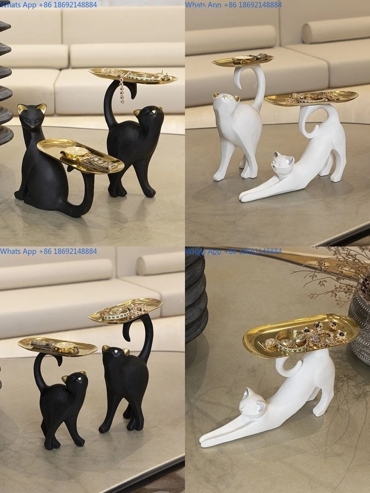 

Cute cat decorative storage box for keys minimalist desk organizer for bedroom and entryway