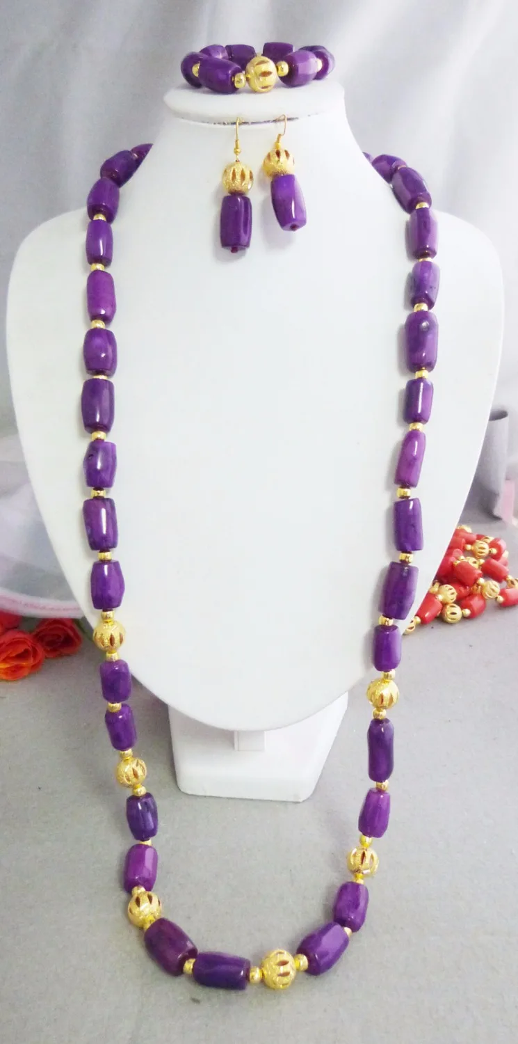 2021-- hot selling ! purple coral pipe jewelry set! (40 inches)