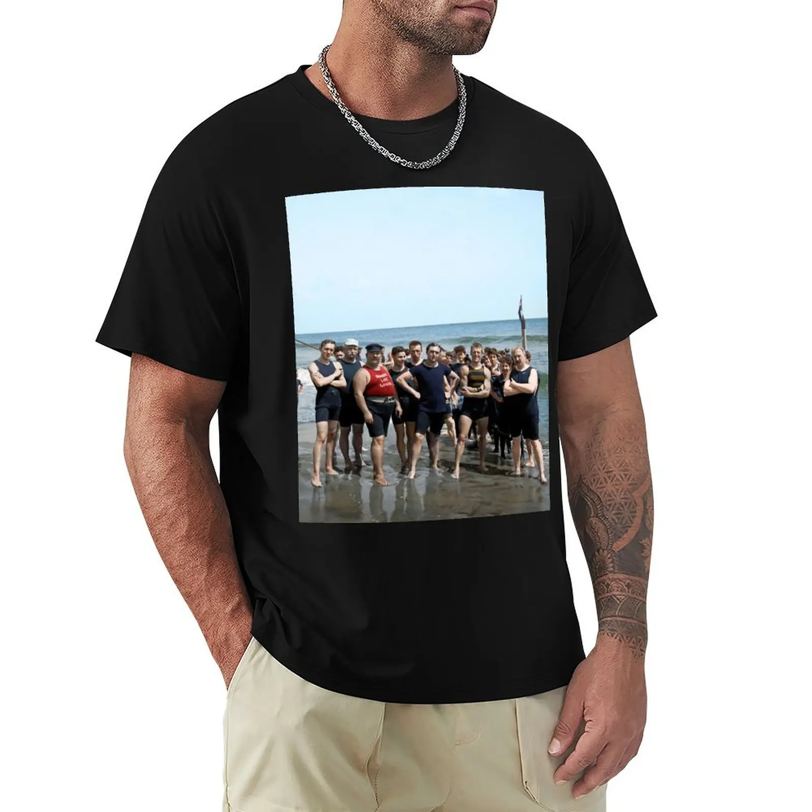 Capt. Riley and lifeguards, Coney Island, N.Y, ca. 1900. T-Shirt Festival Party Tee Top