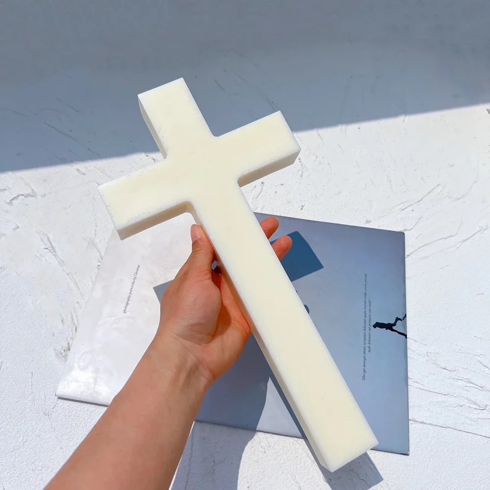 

Big Size Cross Candle Silicone Mold Resin Mould Concrete Decor Soy Wax Molds