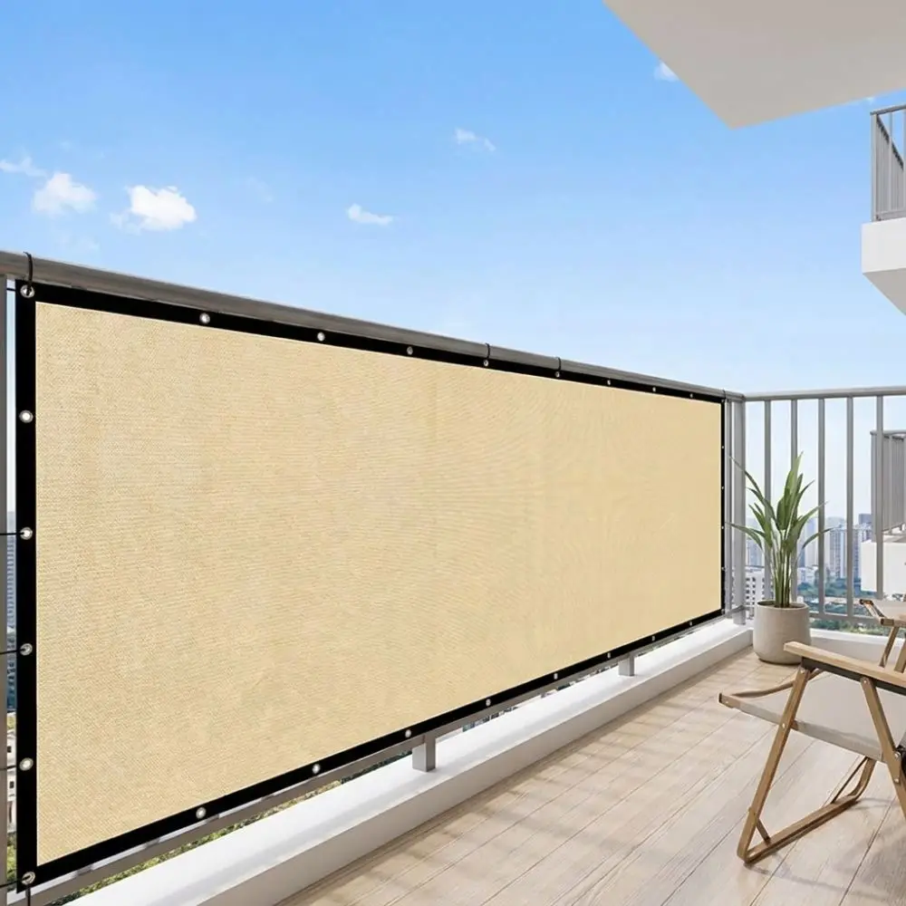 Thickened Balcony Fence Privacy Shade Screen Sun Protection Dust-proof Yard Heat Insulation Privacy Net Encrypted with Rope
