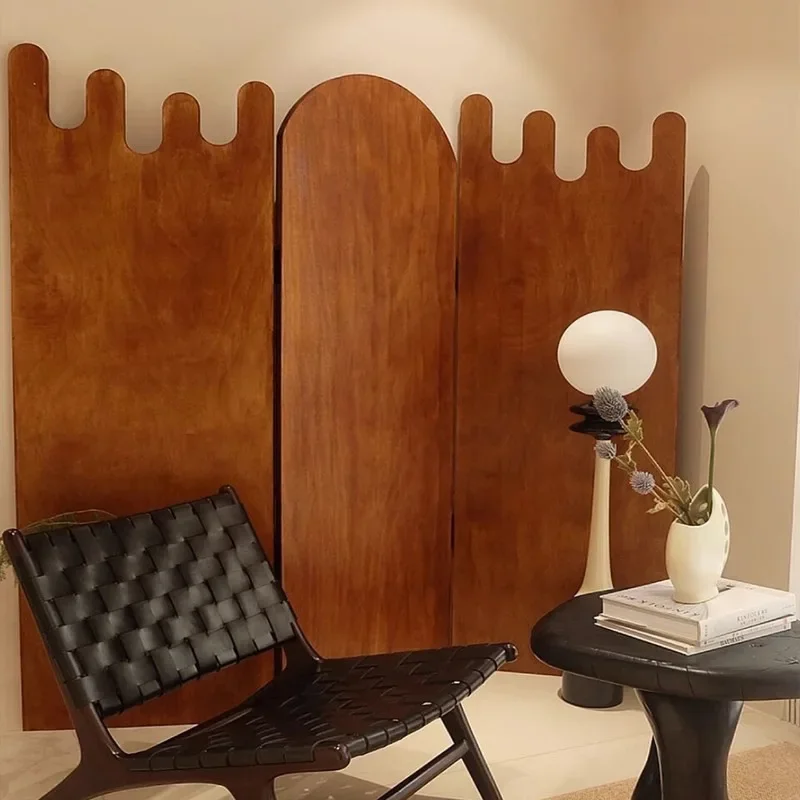 Medieval screen folding mobile multi-layer panel folding screen living room partition  background entrance bedroom decoration