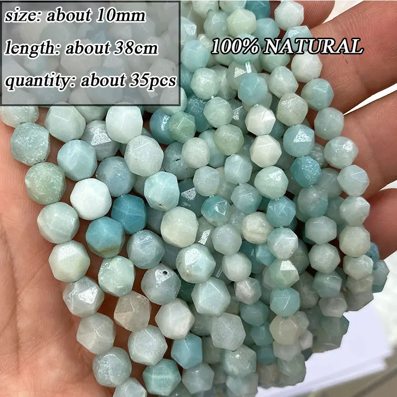 Wholesale Natural Amazonite Various Shape Stone Beads Round Faceted Rondelle Square Irregular for Jewelry Making Diy Bracelet