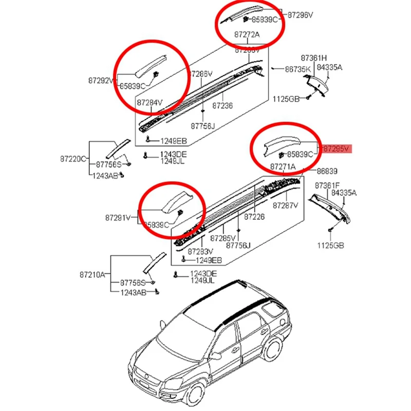 F9-Car الجبهة الخلفية سقف رف أمتعة غطاء حامل سقفي غطاء للحماية قذيفة اكسسوارات السيارات الخارجية لكيا سبورتاج