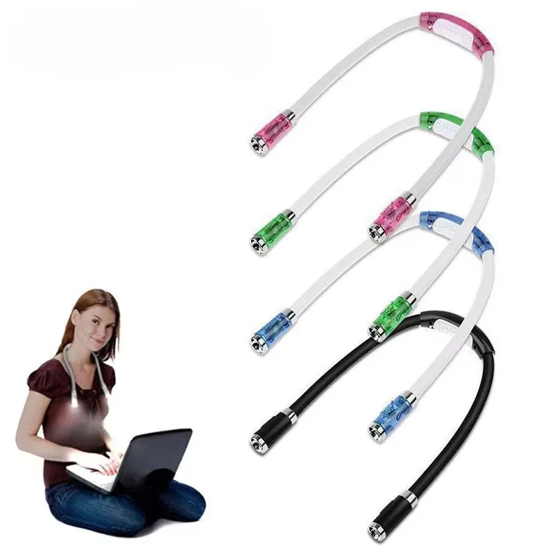 Handsfree LED Neck Book Light Portable Multifunctional Knit Sweater Hanging Flashlight for Camping Reading Work Decor
