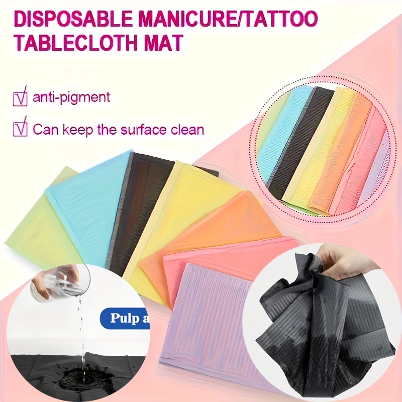 

Набор одноразовых салфеток для чистки тату-столиков, ткань для стоматологических и пирсинг-процедур, водонепроницаемый одноразовый коврик для тату-столика