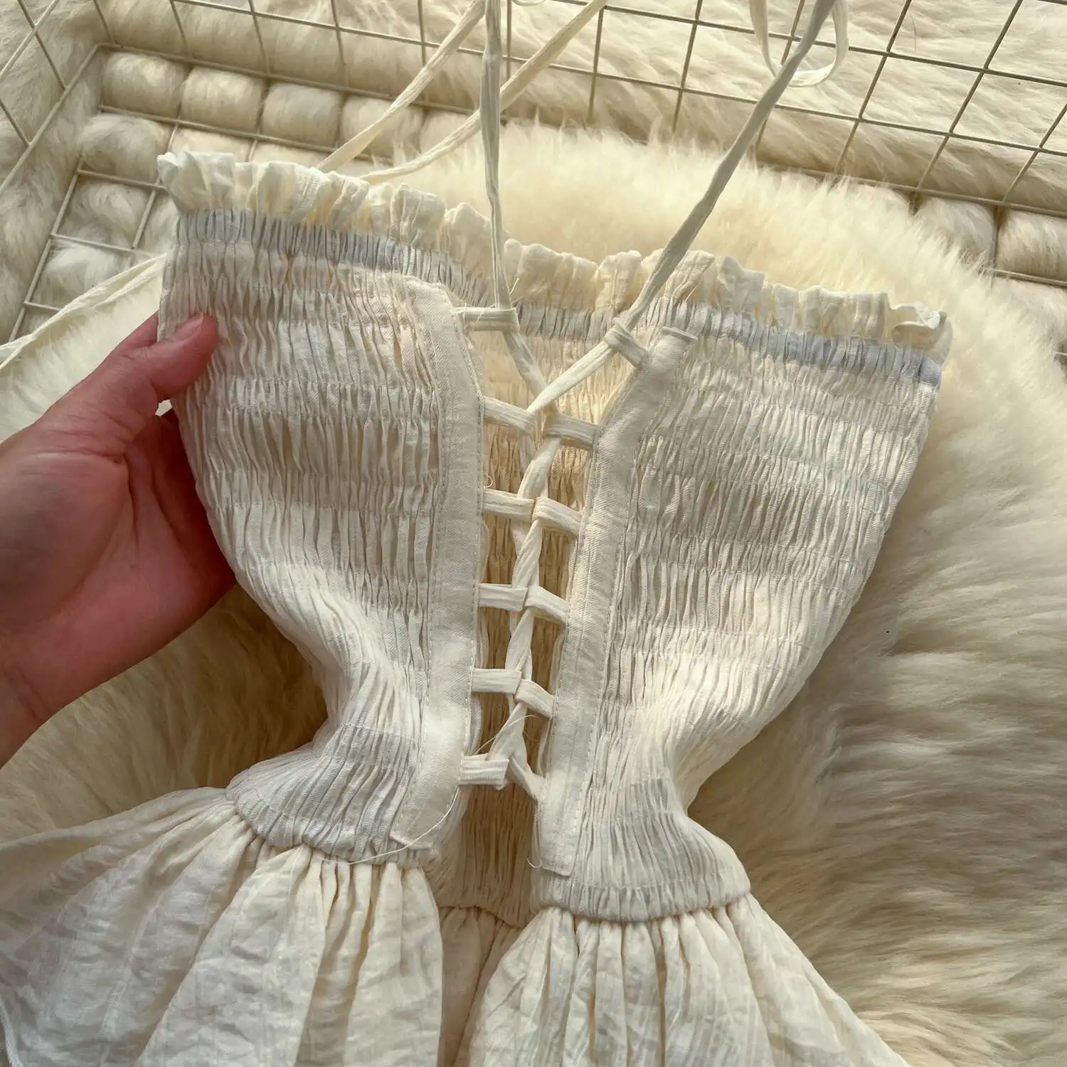 Francês sexy vestido de praia feminino verão pendurado pescoço em camadas vestidos longos senhoras fora do ombro magro a linha sem costas longo robe