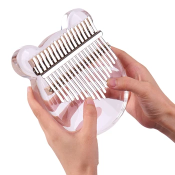 Muslady 17-Key Kalimba Thumb Piano Transparent Acrylic Material with Carry Bag Musical Note Sticker Tuning Hammer 17 key kalimba