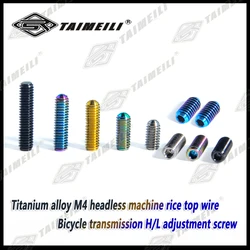 TAIMEILI-Titanium Alloy Screw, M4 Headless Machine, Top Wire, Bicycle Transmission, H/L Adjustment Screw, 1Pcs