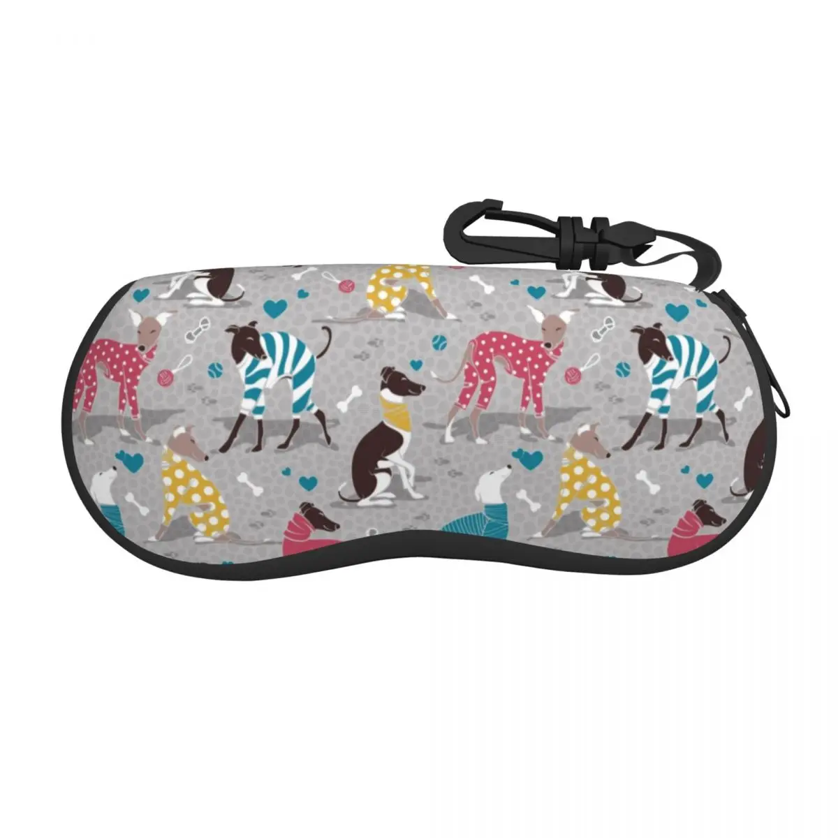 Whippet Greyhounds Dogwalk Eyeglass Glasses Case Men Women Soft Dog Sihthound Animal Sunglasses Protective Bag