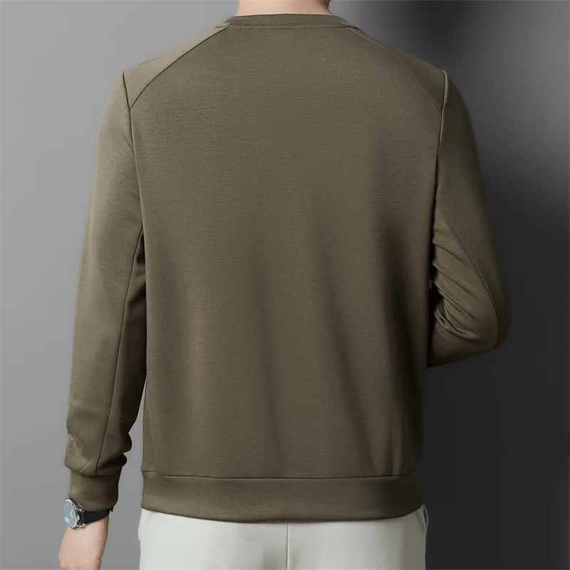 

Тихая роскошная мужская однотонная толстовка белого, черного, серого, зеленого цвета, хлопковый топ с круглым воротником, базовая коллекция одежды для мужчин