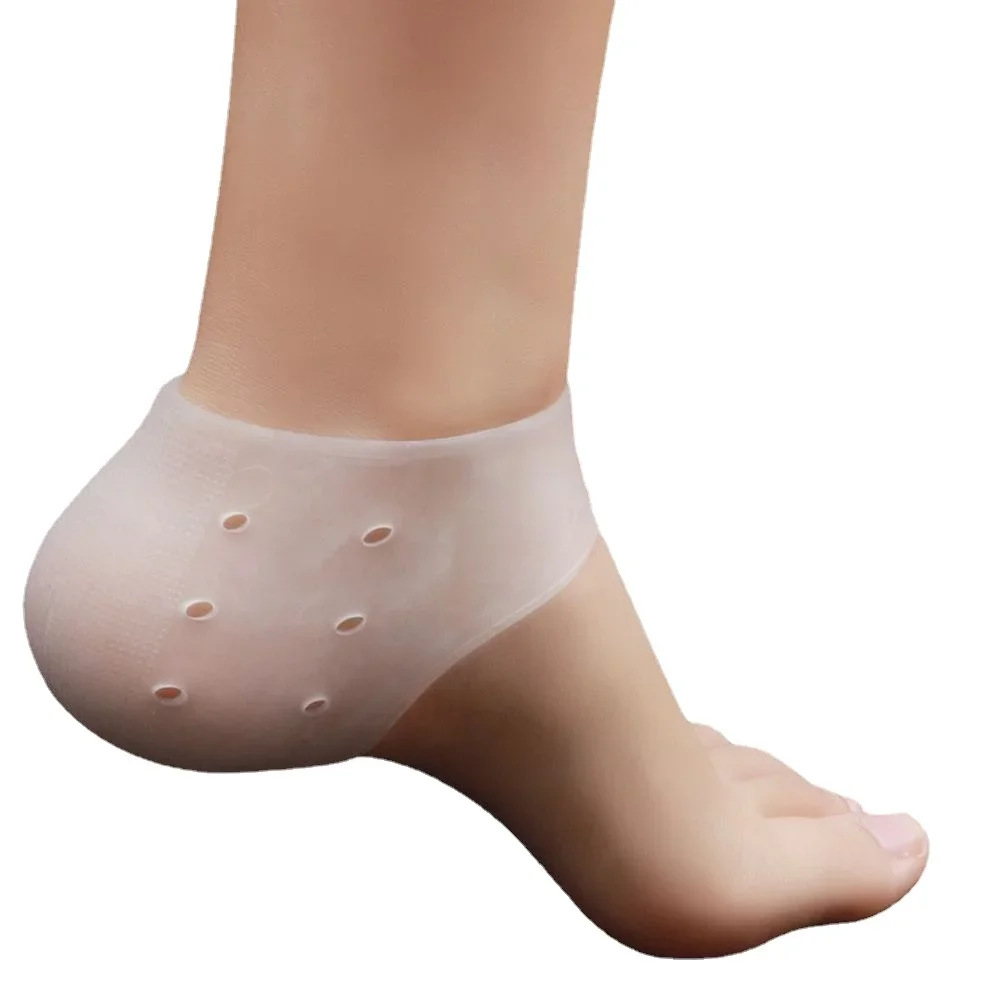 Protectores de talón de silicona para hombre y mujer, plantillas de Gel para fascitis Plantar, almohadillas para zapatos, 2 piezas