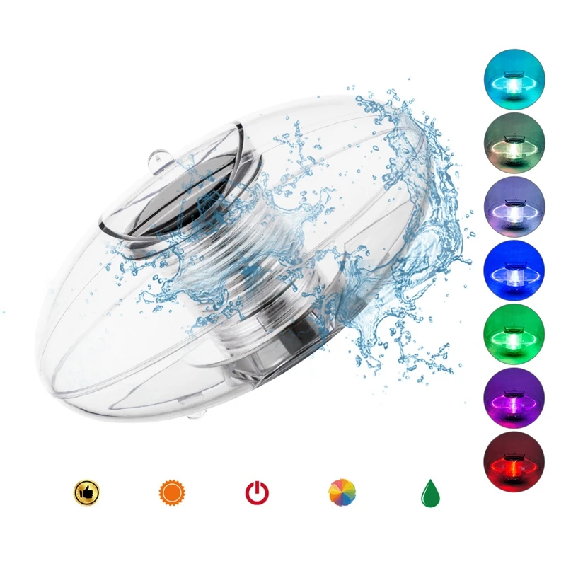 Solar Floating Pool Light, Lâmpada de piscina impermeável, LED Floating Garden Light, 1 pc