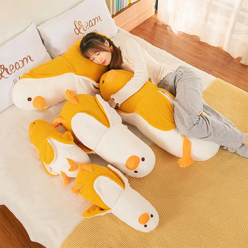 

Кавайная мягкая кукла, милая мультяшная утка, плюшевая игрушка, банановая утка, длинная обнимающая подушка для тела, плюшевая детская подушка на день рождения, Рождественский подарок