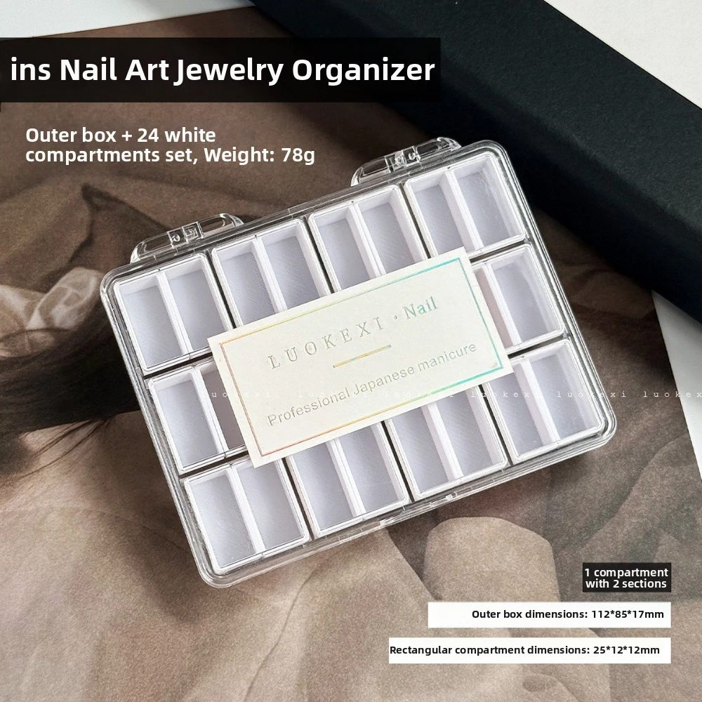 24/36/48Grids Nail Art Storage Box Plastic Candy Colors Nail Decoration Box Compartment Storage Container Box