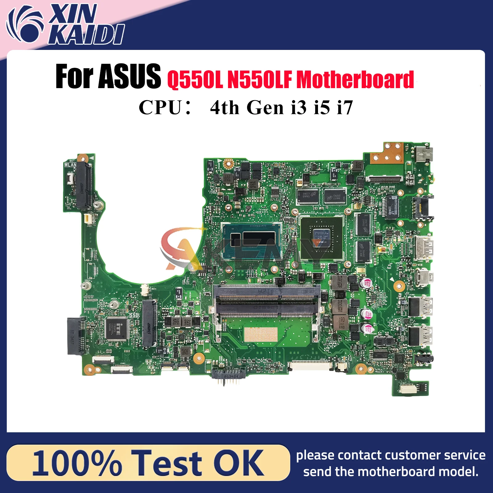 

N550LF Laptop Motherboard For ASUS ROG N550L Q550L N550LF Notebook Mainboard With i3 i5 i7 CPU 100% tests OK fast shipping stk