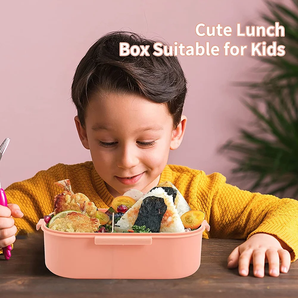 B69C Bento-Box für Erwachsene und Kinder, 1000 ml Lunchbox für Kinder, auslaufsicher, spülmaschinenfest, mit 2 Fächern