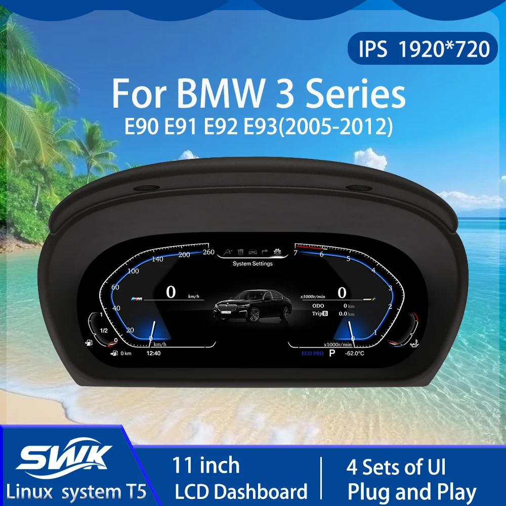 

Для BMW 3 серии E90 E91 E92 E93 2005-2012 Автомобильная умная цифровая приборная панель с ЖК-дисплеем, 11 дюймов, Linux System Plug and Play, высокая производительность