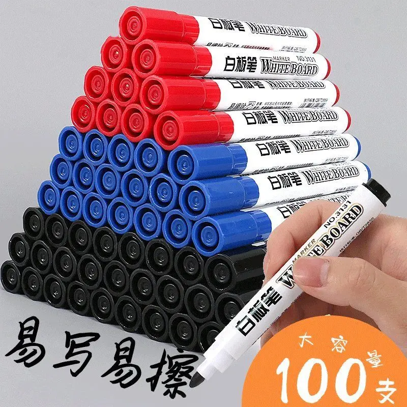 

5pcs/Set Color Erasable Whiteboard Pen Marker Black Children's Paintboard Pen Easy to Erase Blackboard Pen White Water-based Pen