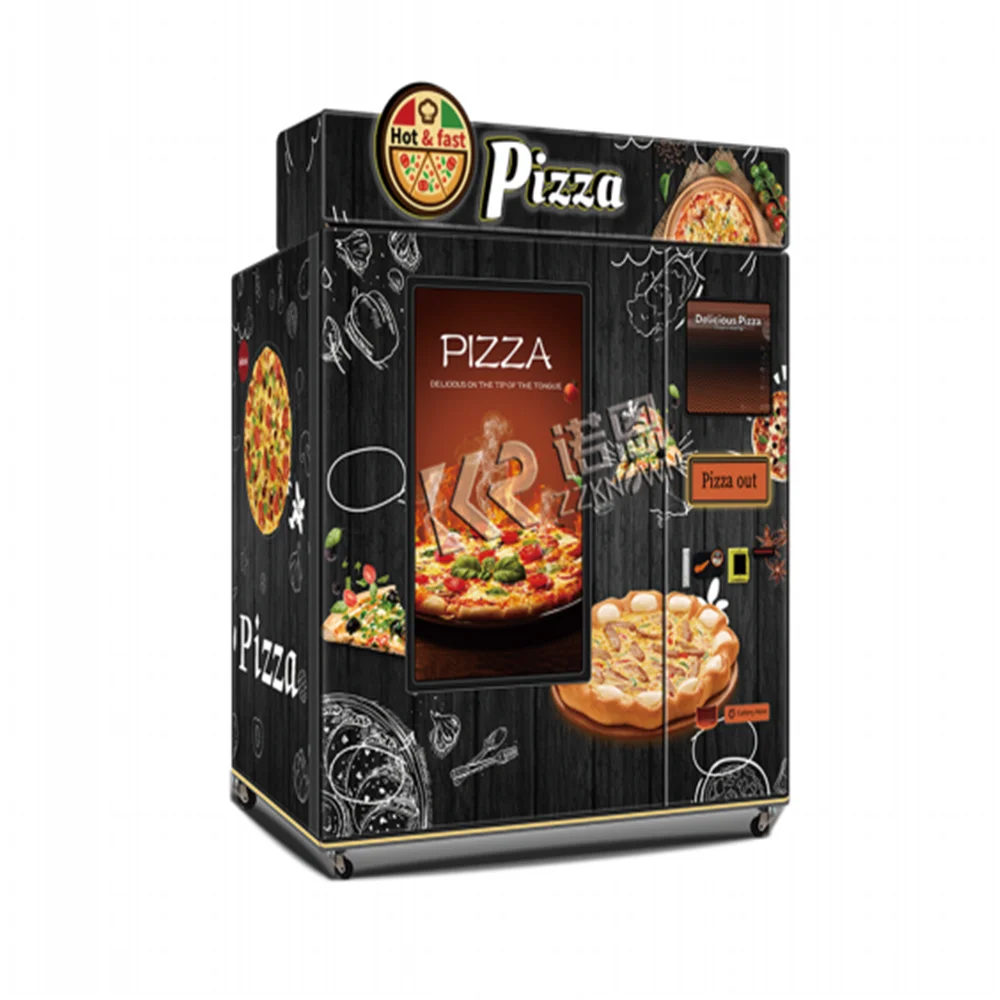 55Inch Touch Screen Cooking Robot Hot Food Box Pizza Vending Machine Fully Automatic Pizza Making Machine With Infrared Oven