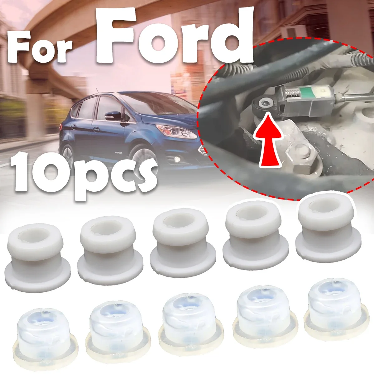 

10X Shifter Cable Bushing For Ford F250 F350 F450 F550 super Duty Focus Fusion Gear End Connector Fix Sleeve Grommet Repair Kit