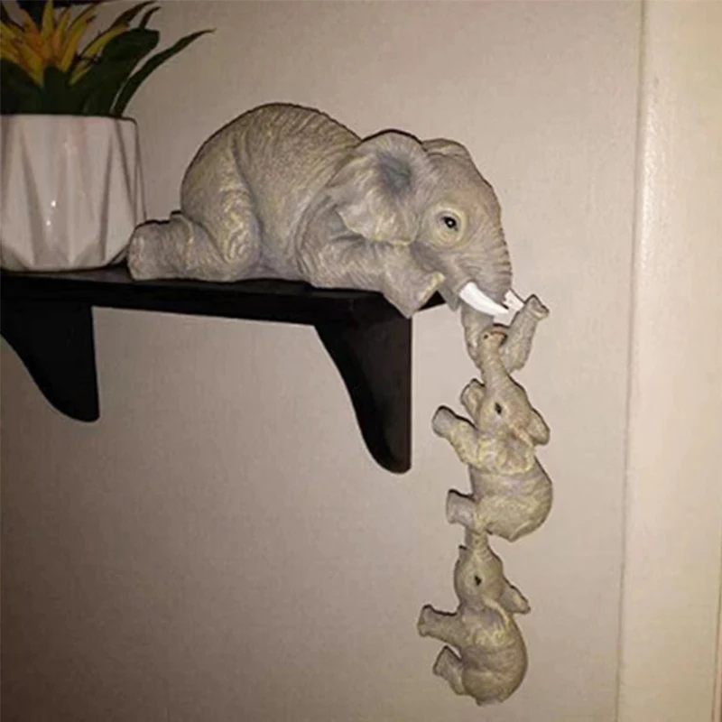 

3 Pcs/Kit Elephant Hug Baby Doll Resin Decoration Handicraft For Home Decor Gift Decorative Figurines Desktop Decorative Ornamet