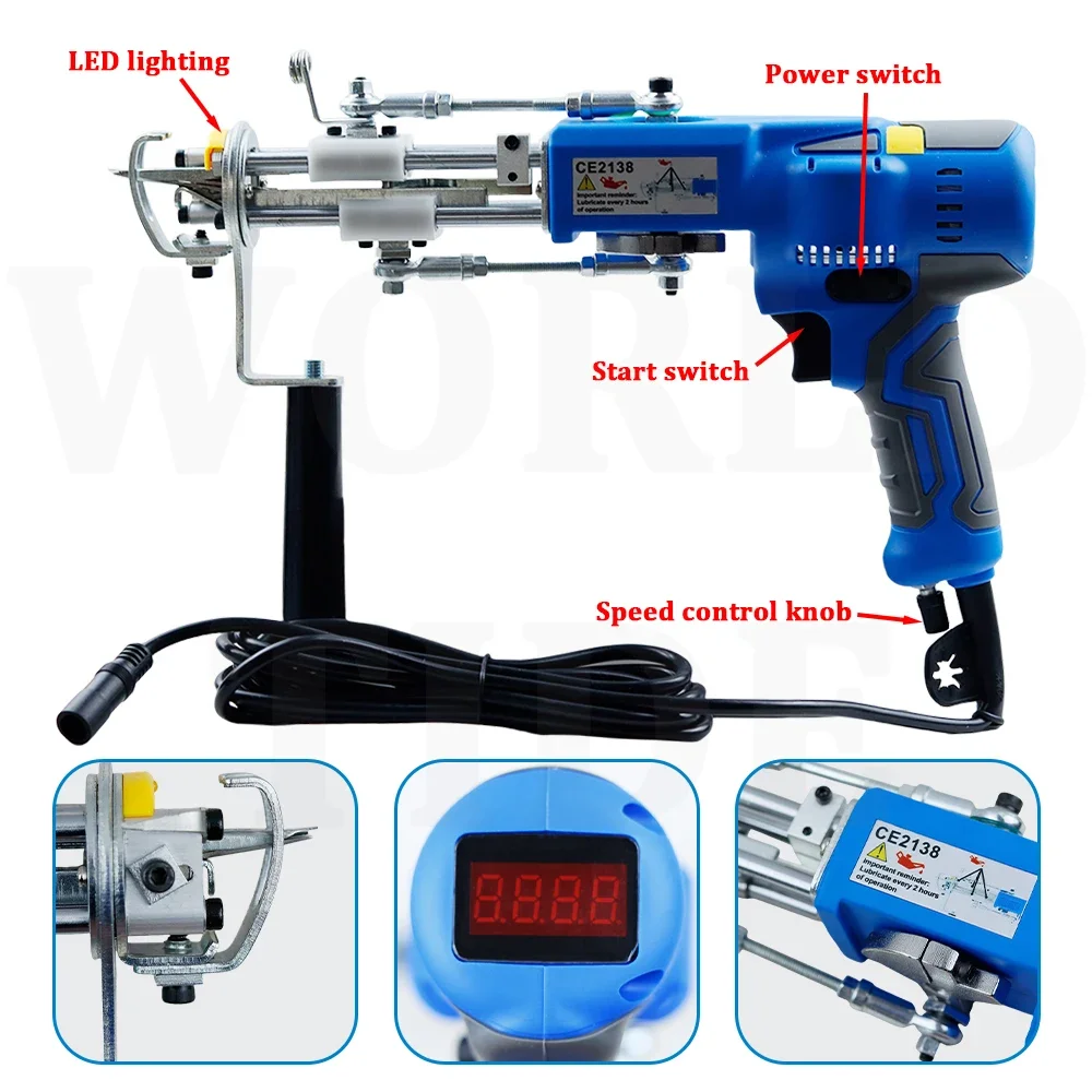 AK تلمم بندقية 2 في 1 مجموعة السجاد الكهربائي تلمم بندقية السجاد الكهربائي Tapis الحياكة تلمم مسدس النسيج يتدفقون البساط آلة #3