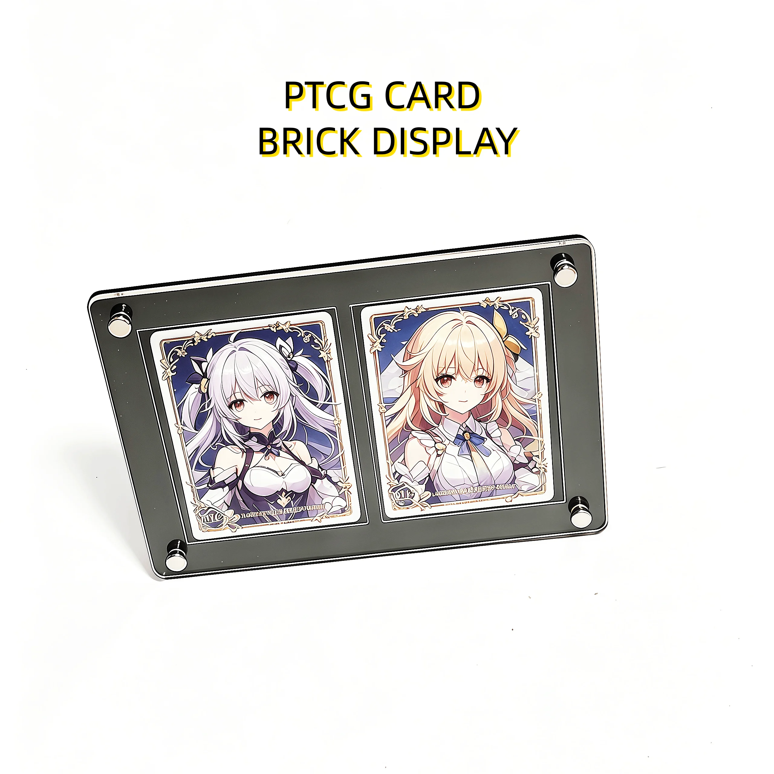 

2-slot Black Polaroid Style Card Stand for TCG Pokemon Acrylic Display Frame Holder for 35pt Cards