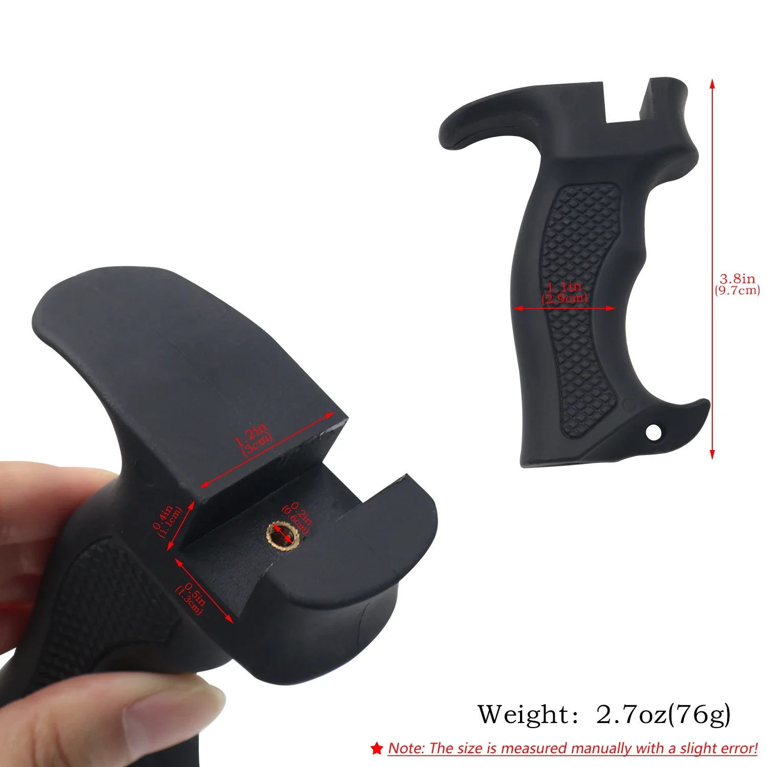 Black High Quality Slingshot Grip Resin Non-slip Slingshot Handle DIY Slingshot Accessories Assembly Slingshot view 2