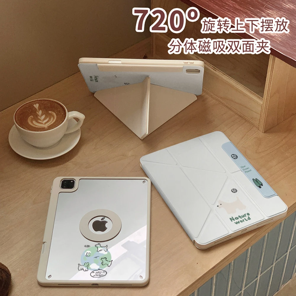 Earth Puppy For Magnetic Tablet Case For iPad Pro 11 12.9 13 M4 M3 M5 Shell 8.3 9.7 10.2 5/6/7/8/9 10/11th Air 1 2 3 4 5 6 Cover