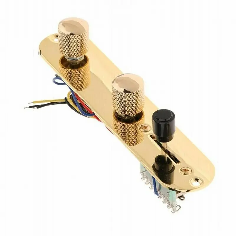 

Gold Tele Electric Guitar Wired 3-Way Switch Knob with Loading Control Seat Belt Design for Guitarists