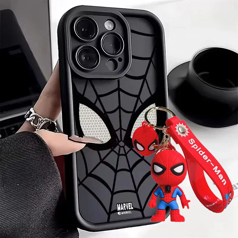 Marvel Spider Man Plain Multistep TPU Soft Phone Cases For iPhone 16 15 14 13 12 11 Pro Max XR XS 7 8 Plus Silicone Cover Etui image 6