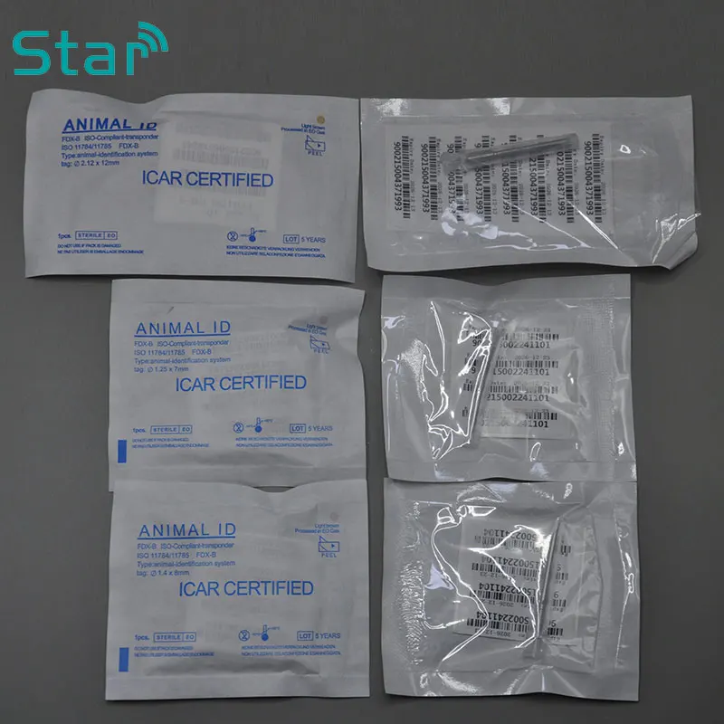 Recycle Plastic Injector 1.4x8mm Separated Needle Microchip Syringe Chip FDX-B Pet ID Tag 134.2KHz Animal Injector Matching