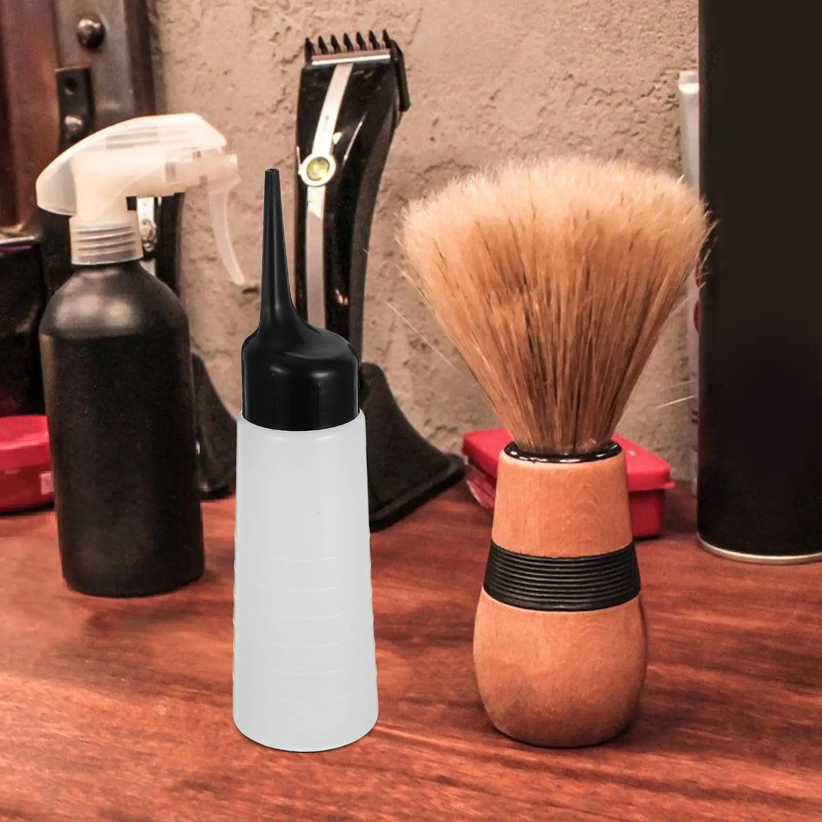 

5Pcs Refillable Plastic Hair Dye Washing Bottle Angled Nozzle Hair Oil Applicator Shampoo Bottle Mixing Grooming Tool