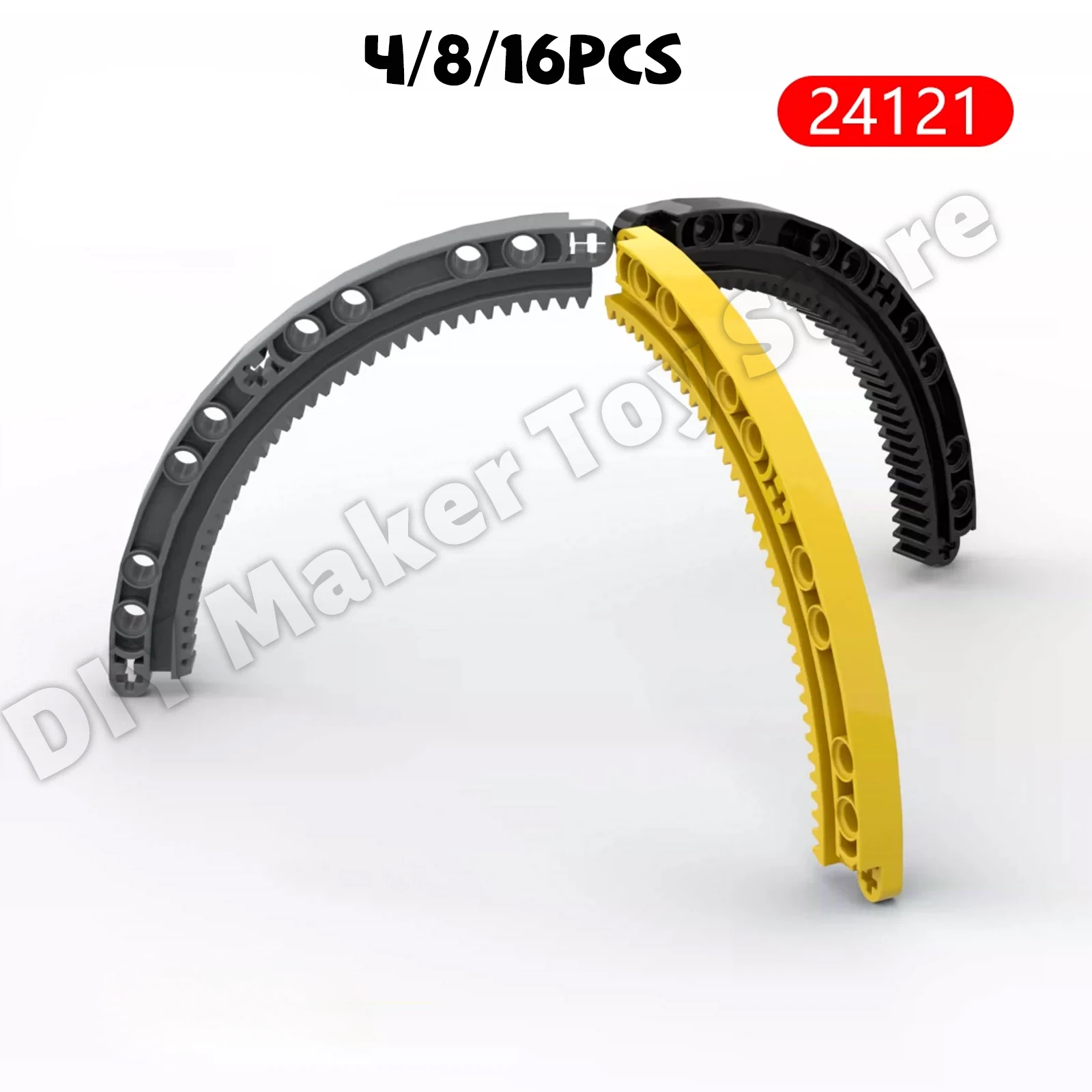 11x11 Curved Gear Rack 1/4 Circle 35 Tooth Building Blocks Technology Parts 24121 for MOC Car Turret Steering Robotic Arm Joints
