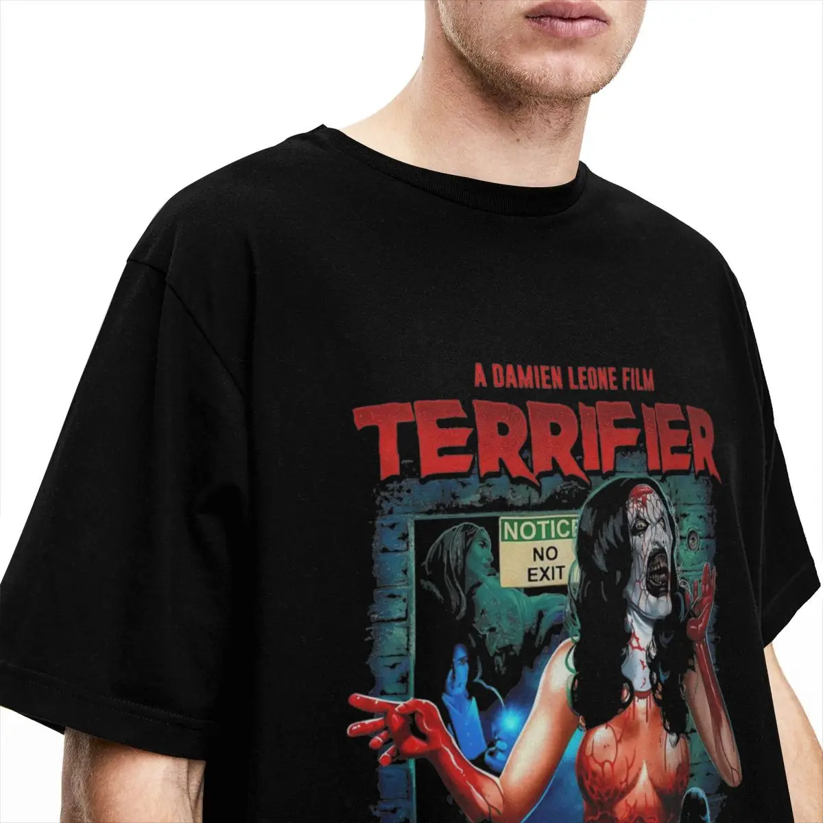 Retro Terrifier Film T-Shirt Men Street Style Cotton T Shirts Summer O-Neck Hip Hop Tee Shirt Casual Plus Size Tops image 2