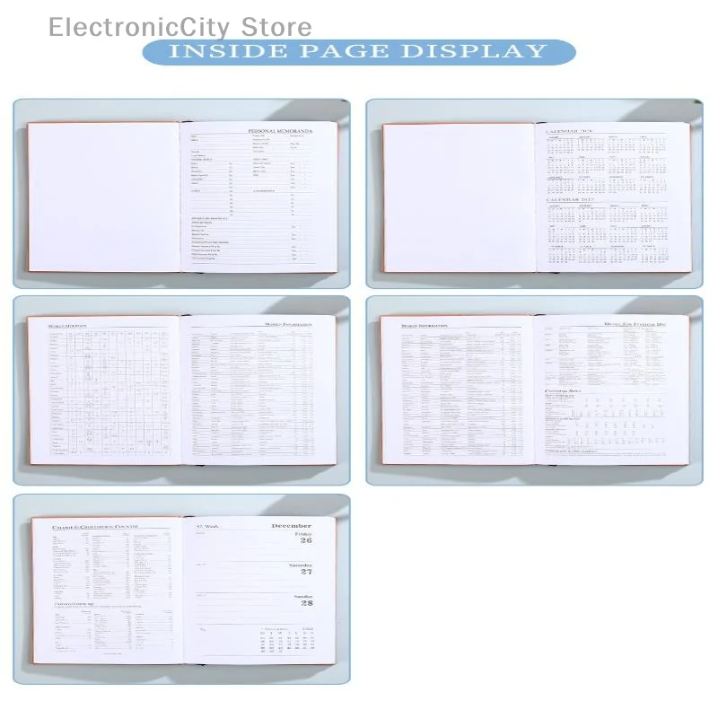

Английский календарь на 2026 год. Спецификация формата А6, 64 листа, 128 страниц, кожаный календарь, книга с 365-дневным планом