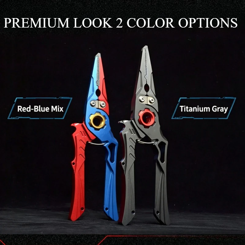 Titanium Alloy Jaw Rust‑Resistant Saltwater Fishing Pliers Multifunctional Line‑Cutting Split‑Ring Lead‑Crimping Non‑Slip Tackle