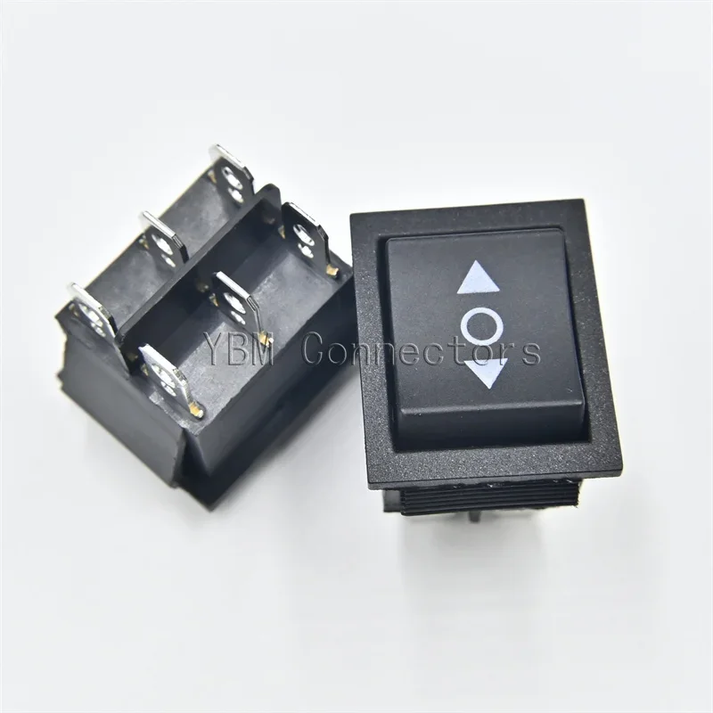 2PCS KCD4 Black Rocker Switch Power Switch ON-OFF-ON 2/3 Position 4/6 Pins The Arrow Is Reset 16A 250VAC/ 20A 125VAC