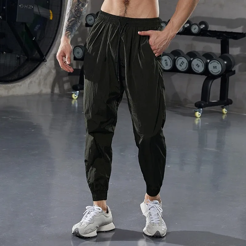 

Men Cargo Pants Ankle-Length Pants Sports Ice Silk Loose Casual Pants Streetwear Tactical Pants for Men Baggy Sweatpants