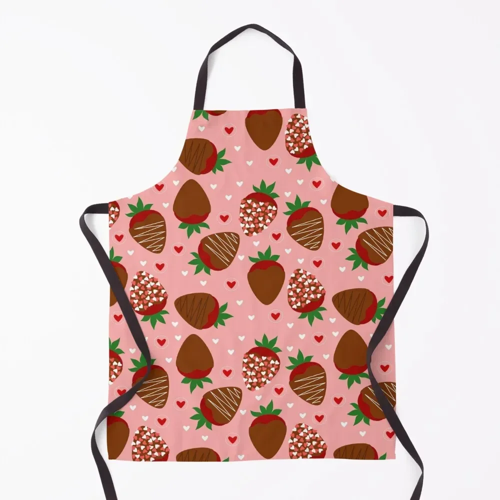 Chocolate Covered Strawberries Apron with pockets chefs Apron