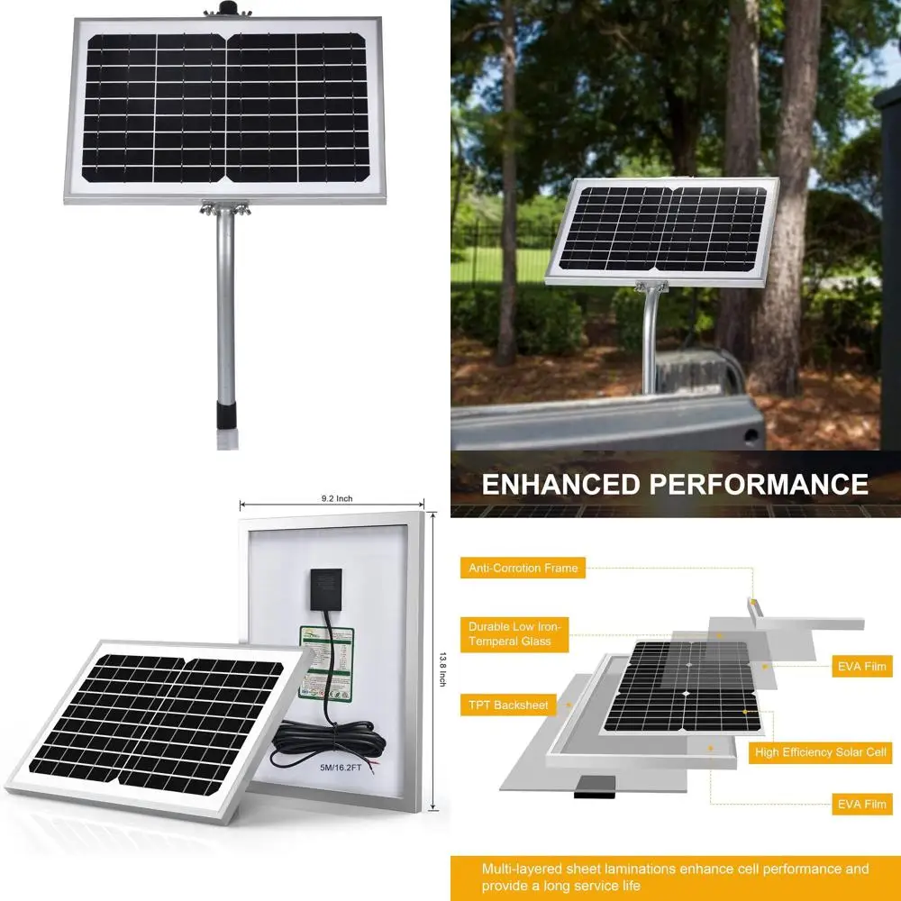 

Комплект солнечных панелей 10 Вт с трубчатым кронштейном и аксессуарами для автоматического открывателя ворот