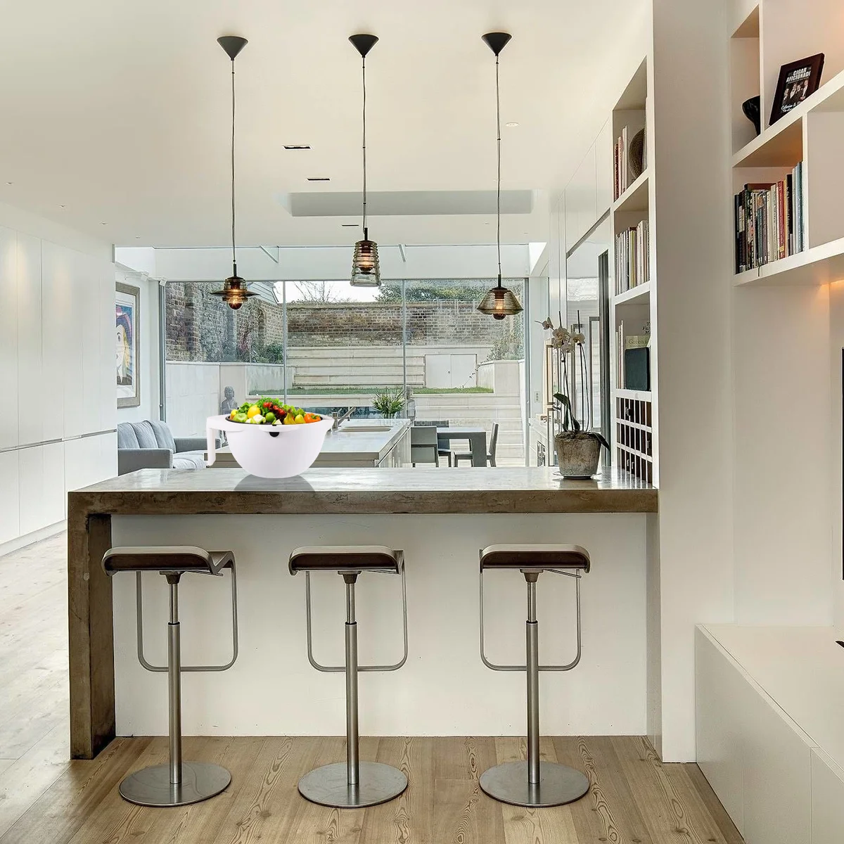 

Round Kitchen Storage Basket Double Color Black White Vegetable Fruits Container PP Material Safe Practical