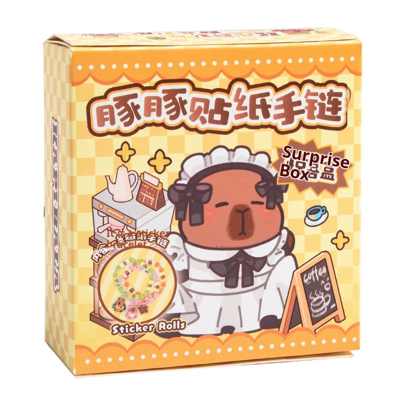 Capybara Flat Beads Sticker Bracelet Set Kawaii Guinea Pig Accessories DIY Slap Band Fun Hand Toy Gift for Kids Birthday Party