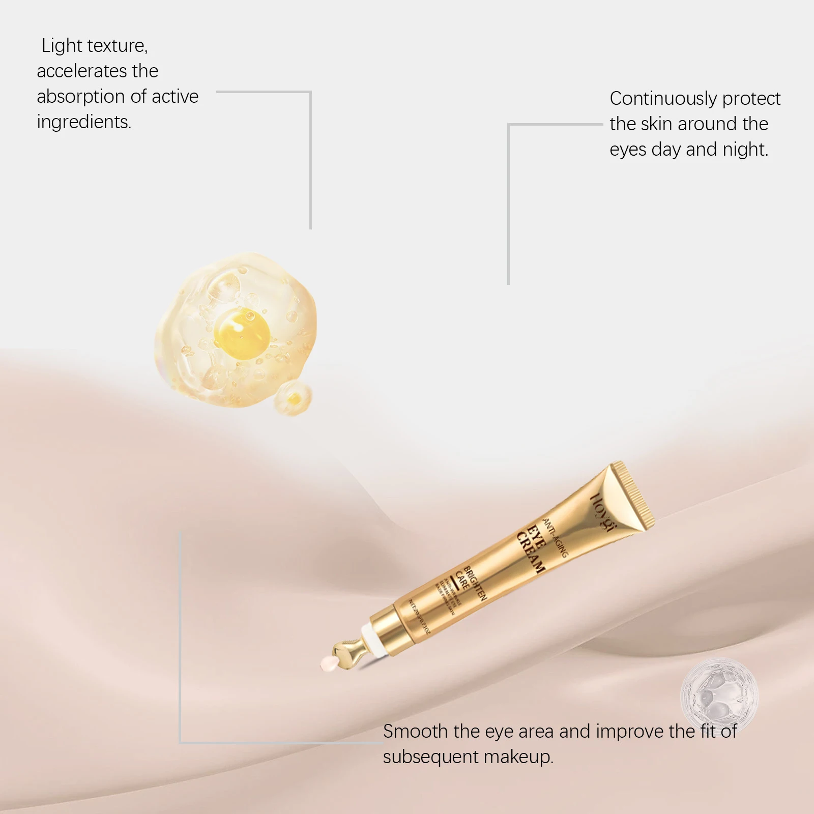 ครีมบำรุงรอบดวงตากระชับ ยกกระชับถุงใต้ตา กำจัดรอยคล้ำ ลดเลือนริ้วรอย ต่อต้านอาการบวม ให้ความชุ่มชื้นอย่างล้ำลึก ครีมบำรุงรอบดวงตาไนอาซินาไมด์