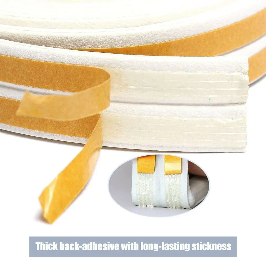 5/10M Soundproof Anti Collision Weather Strips Window Door Seal Strip Foam Draught Excluder
