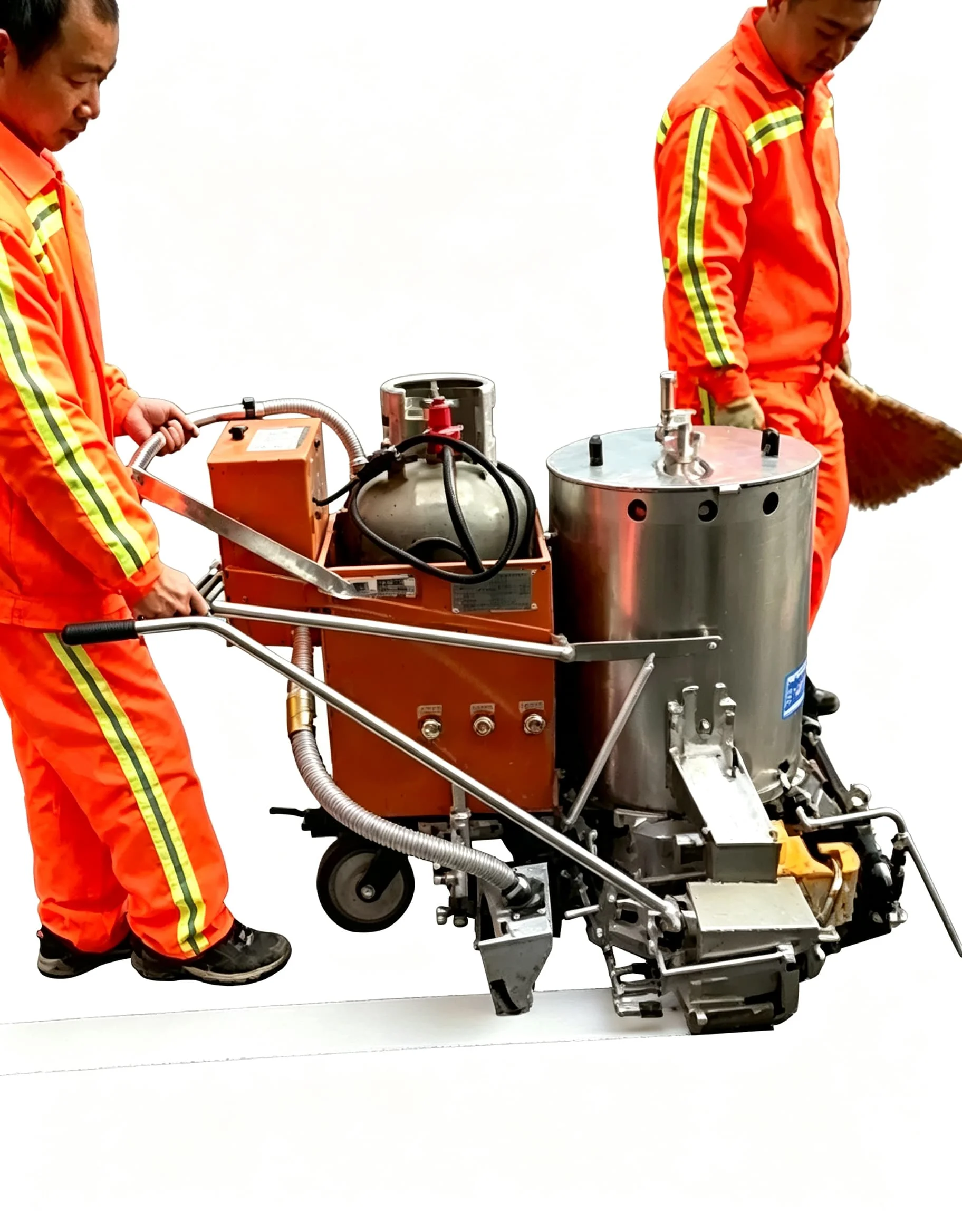 Hot Melt Road Marking Machine Hand Push Thermoplastic Line Marker Adjustable Line Width For Asphalt Concrete Pavement
