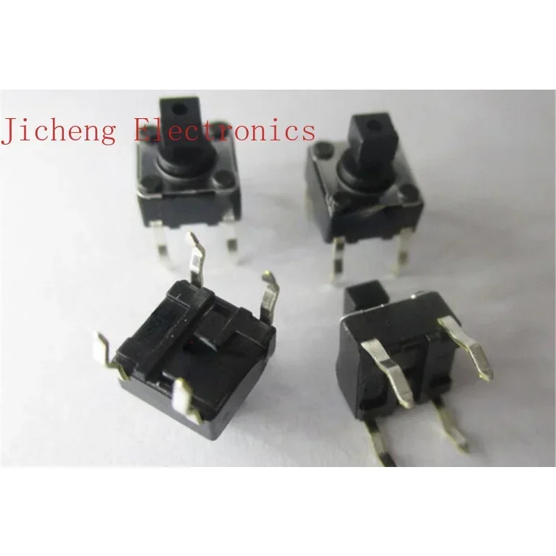 10PCSImported From Japan Square Head 6*6*7.3MM Straight Plug Vertical Micro-motion Tact Key Switch 4 Pins 6x6x7.3